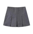 ASDS Fashion Women's High Waist Shorts Skirts Pleated Skirt Shorts Women Striped Bermuda Shorts Woman Casual Mini Shorts