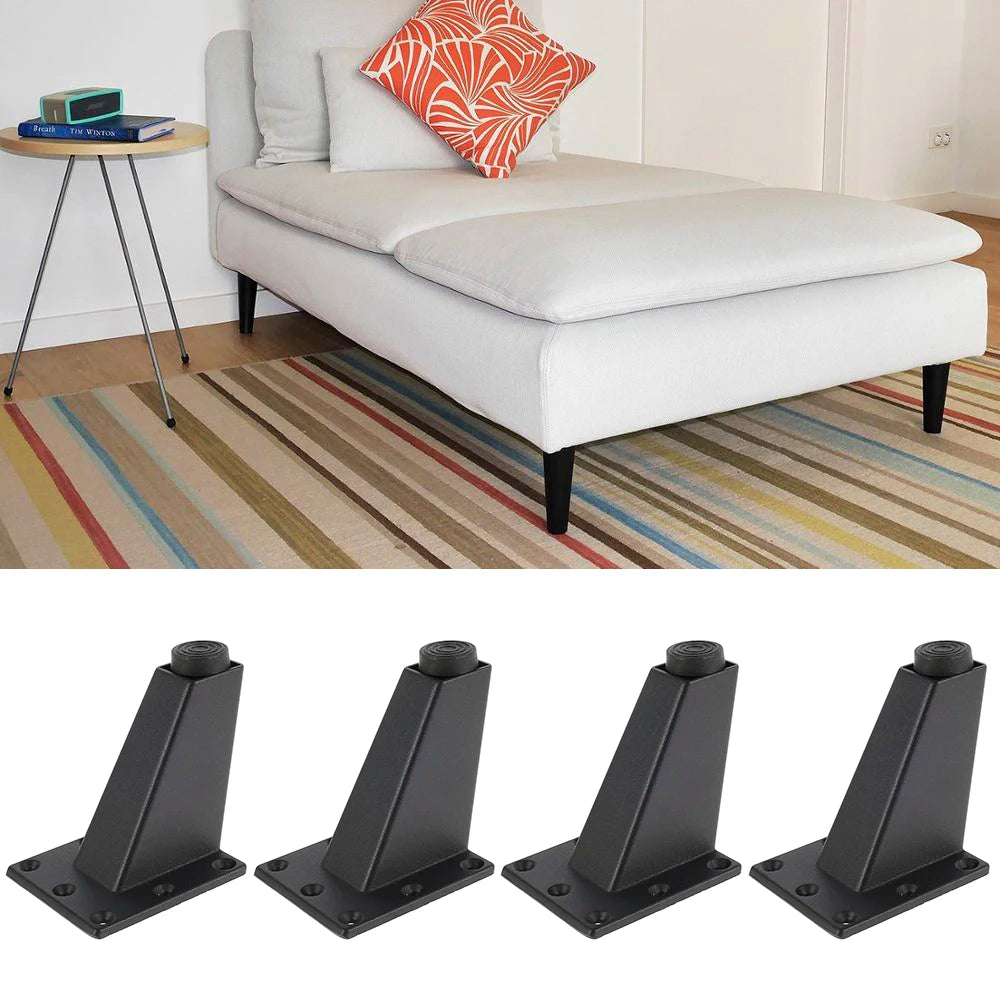 4 Pcs Adjustable Metal Furniture Leg Sofa Bed TV Cabinet Legs Black Furniture Feet Thick Aluminum Alloy Table Cabinets Feets