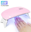 6W Mini Nail Dryer Machine Portable 6 LED UV Manicure Lamp Home Use Nail Lamp For Drying Polish Varnish With USB Cable