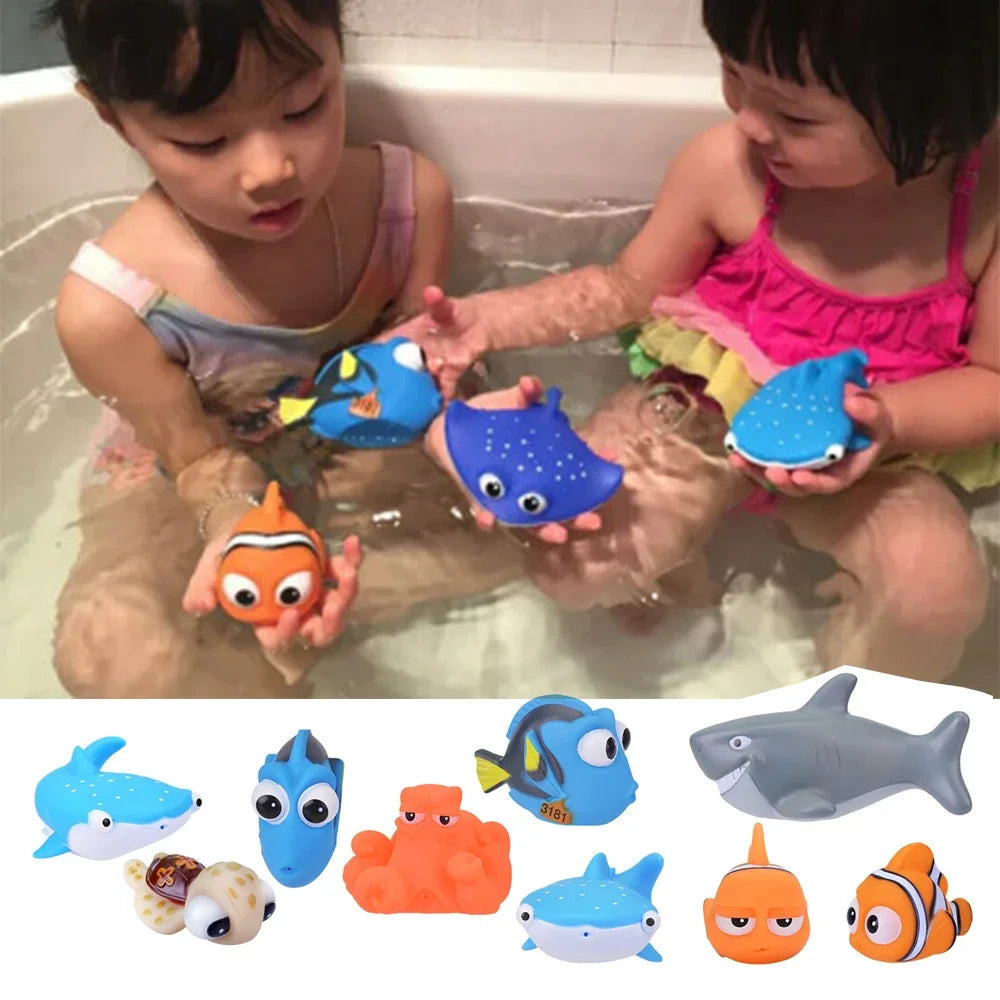 Finding Nemo Baby Bath Squirt Toys Kids Funny Soft Rubber Float Spray Water Squeeze Toys  Bathroom Play Animals For Children