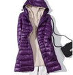 0-10℃ Winter Jackets Women White Duck Down Long Coat Female Hooded Quilted Parkas Ultra Light Portable Down Coats for Women