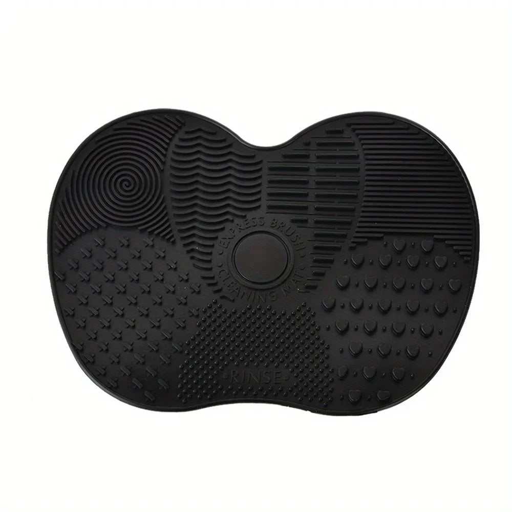 Apple Shaped Silicone  Makeup Brush Cleaning Pad-Efficient & Portable & Reusable Makeup Brush Cleaning Mat With Suction Cup