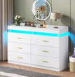 Modern Dresser 9 Drawer with LED Light,Wide Drawer Organizer Cabinet for Bedroom Living Room Chest  for Closet of Wood Drawers