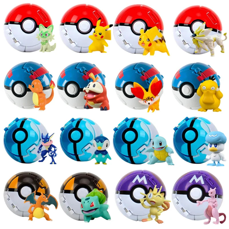 Pokeball Pokemon Figurine Elf Ball Anime Figure Cartoons Pikachu Charizard Pocket Monster Pet Anime Action Model Toy Kids Gifts