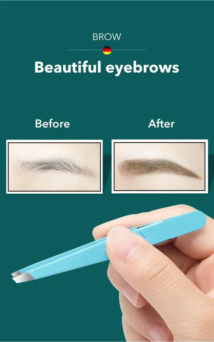 MR.GREEN  Eyebrow Tweezer Colorful Hair Beauty Fine Hairs Puller Stainless Steel Slanted Eye Brow Clips Removal Makeup Tools