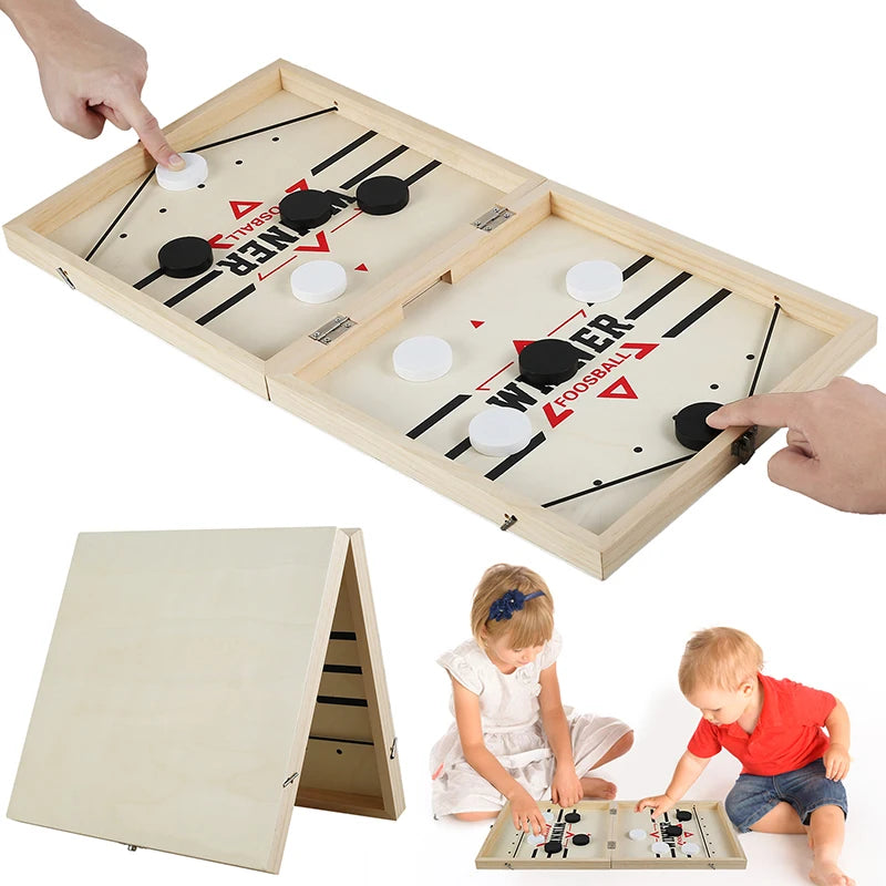 Foldable Foosball Winner Games Table Hockey Catapult Chess Parent-child Fast Sling Puck Board Party Toys For Children Adults