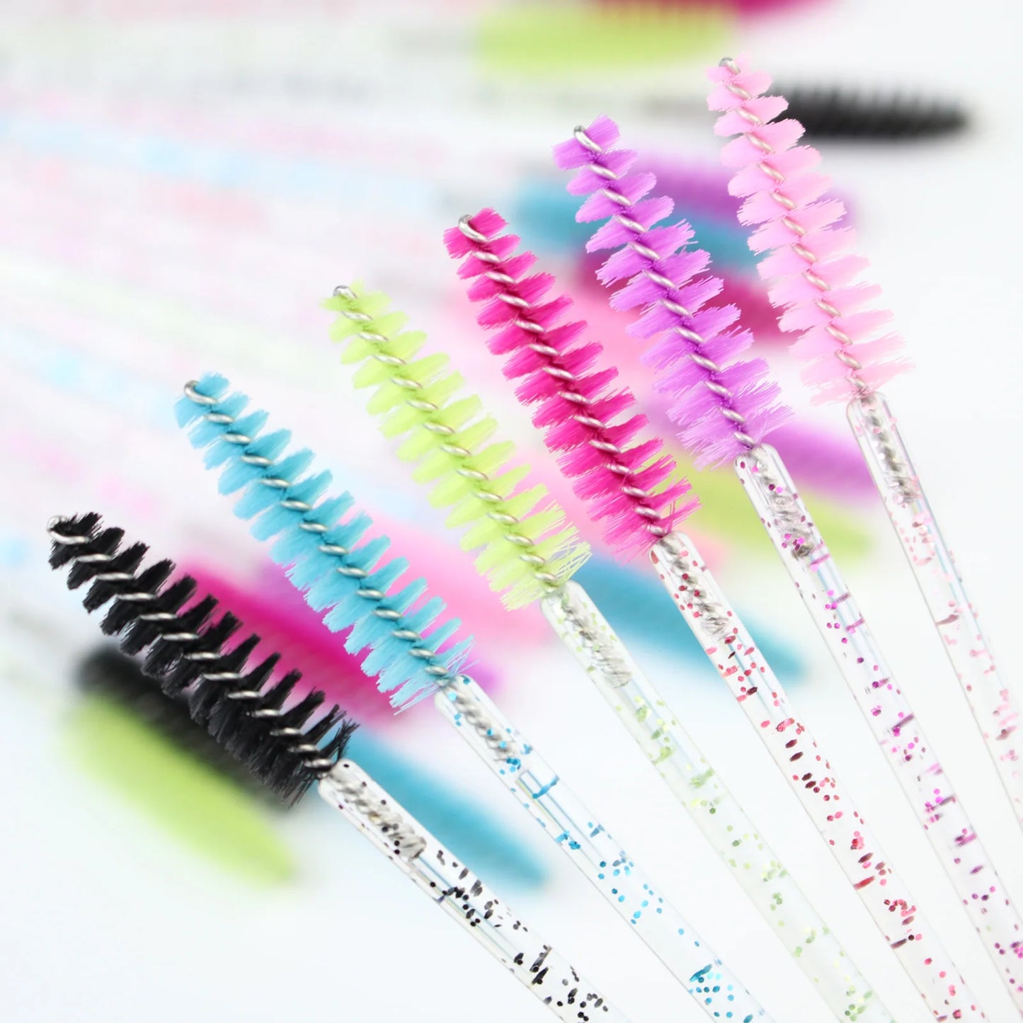 50pcs Disposable Eyebrow brush for Eyelash Extension Mascara Wand Applicator Spoolers Eye Lashes Cosmetic Brushes makeup tools