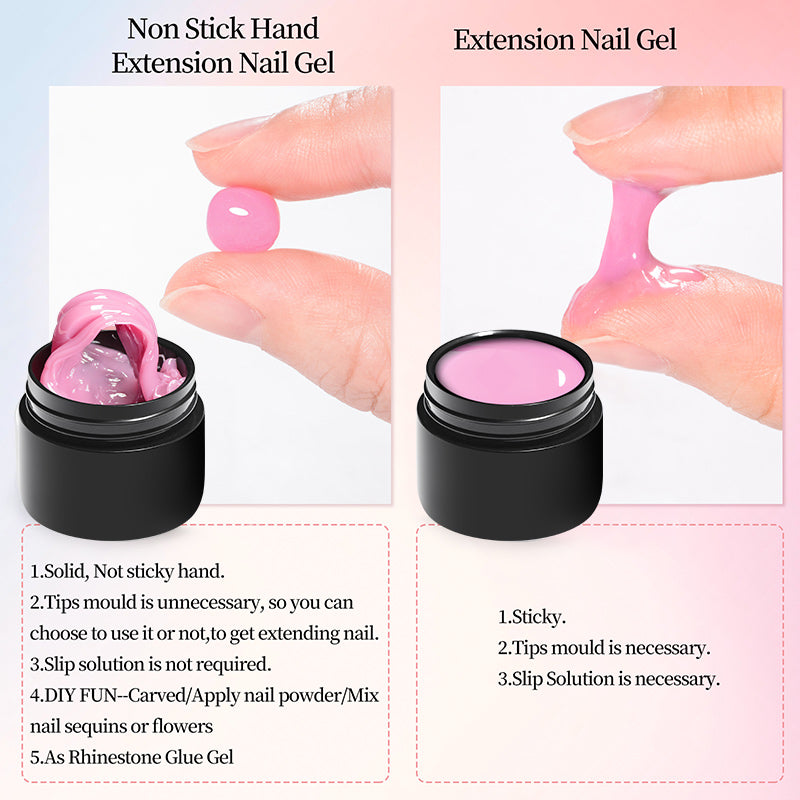 7ML Non Stick Hand Solid Extension Nail Gel Polish Pink Clear Nude Extension Gel Rhinestone Glue Gel For DIY Manicure Nail Art