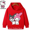 Spring Autumn Kawaii Kuromi Hoodies 2-13 Years Children Cartoon Anime Graphic Kids Boys Long Sleeve Harajuku Sweatshirt