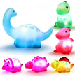 1/6PCS Baby Cute Animals Bath Toy Swimming Water Play LED Light Up Toy Set Float Induction Luminous Dinosaur for Kids Funny Gift