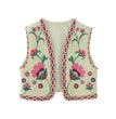 KEYANKETIAN Women Vintage Floral Embroidered Open WaistCoat Ladies National Style Vest Jacket Outfits Casual Vacation Crop Top