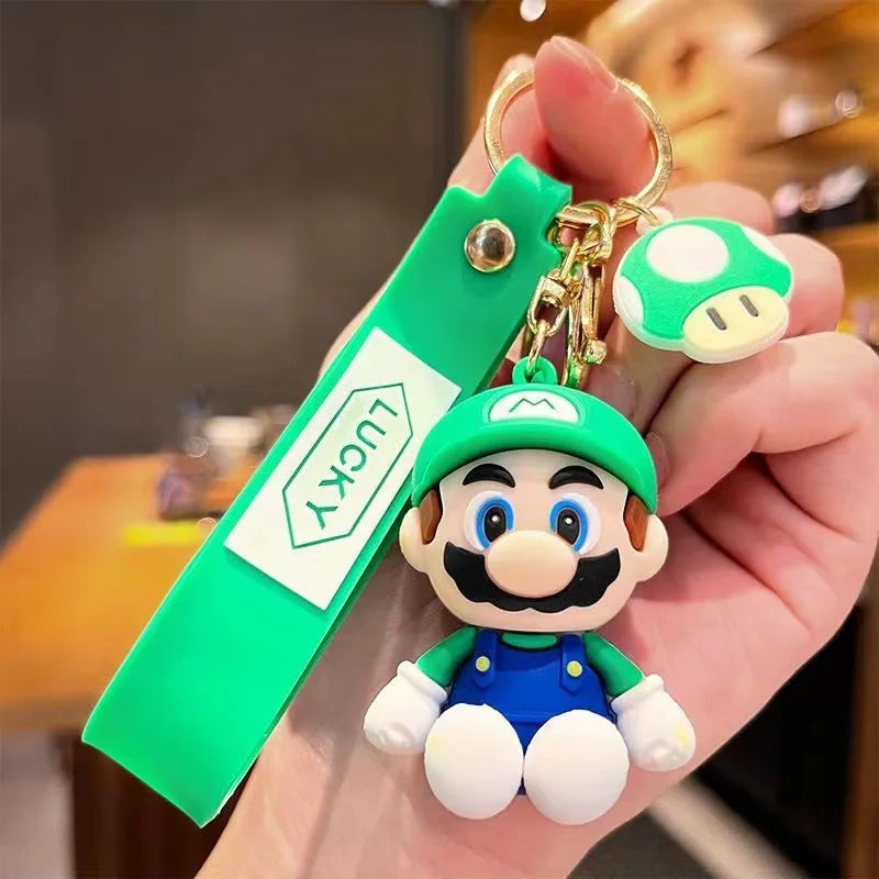 10styles Super Mario Keychain Mario Bros Luigi Toad Yoshi Bowser Action Figure Model Pvc Cartoon Bag Doll Pendant Toys Gift