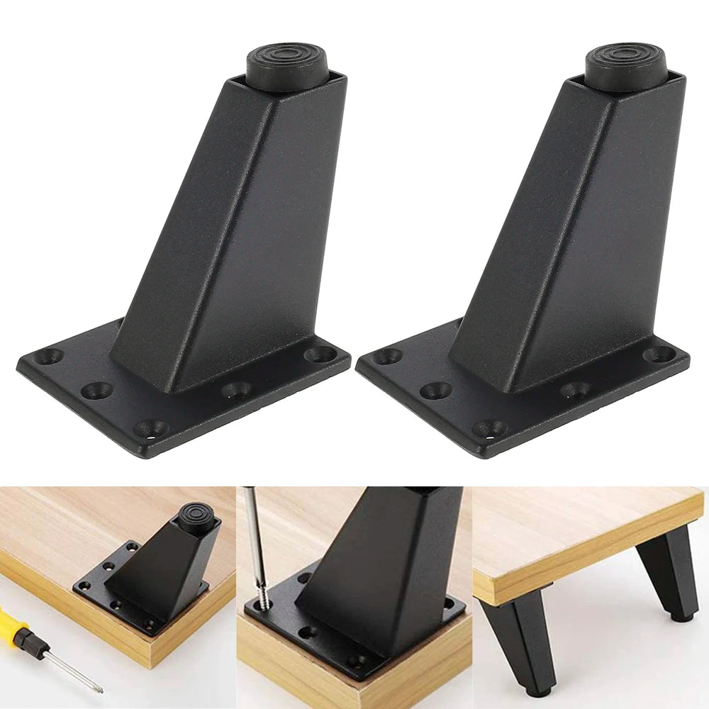 4 Pcs Adjustable Metal Furniture Leg Sofa Bed TV Cabinet Legs Black Furniture Feet Thick Aluminum Alloy Table Cabinets Feets