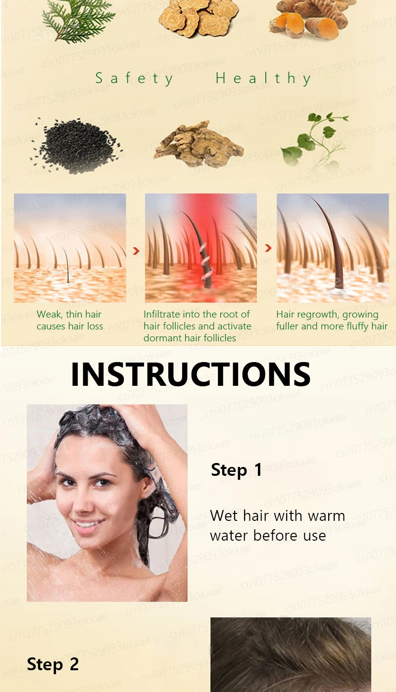 Hair growth essential oil, effectively repair baldness and hair loss, new hair growth