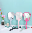 Tooth Shaped Handheld Mirror Cute Makeup Mirror Hand Held Dental Mirrors With Handle High Definition Makeup Mirror Hand Mirror F