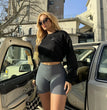 2024 New Summer Solid Yoga Shorts Chic Simple Style High-waisted Hip Lift Women's Sports Shorts