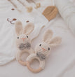 Baby Crochet Rattle Wooden Teether Toy BPA Free Wood Rodent Rabbit Rattle Baby Mobile Play Gym Newborn Educational Music Toys