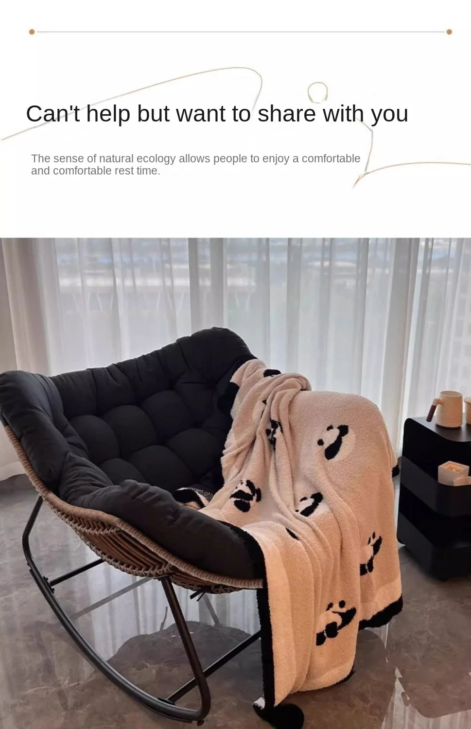 X&D Human Bird Nest Rattan Weaving Rocking Chair Leisure Sofa Home Balcony Single Lazy Sofa Rocking Chair Rattan Chair Can Sleep