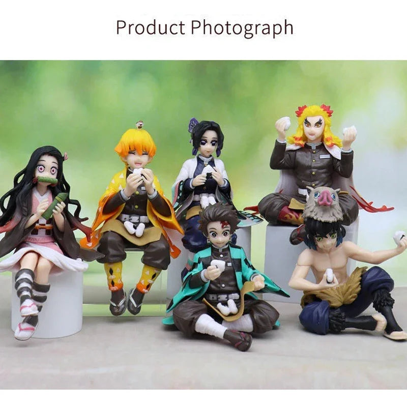 Demon Slayer Anime Figure Kimetsu no Yaiba Action Figure Nezuko/Tanjirou/Zenitsu/Inosuke/Shinobu/Miritsu Figurine Doll Toys Gift