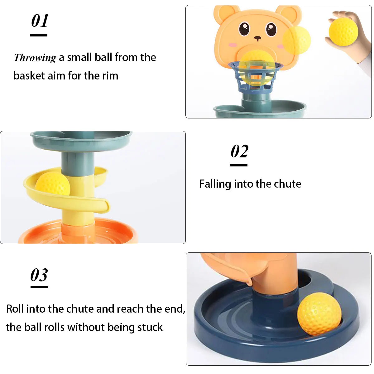 Different Layers Baby Track Rolling Ball Toy Early Educational Puzzle Toy for Children Montessori Sliding Track Tower Kids Gift