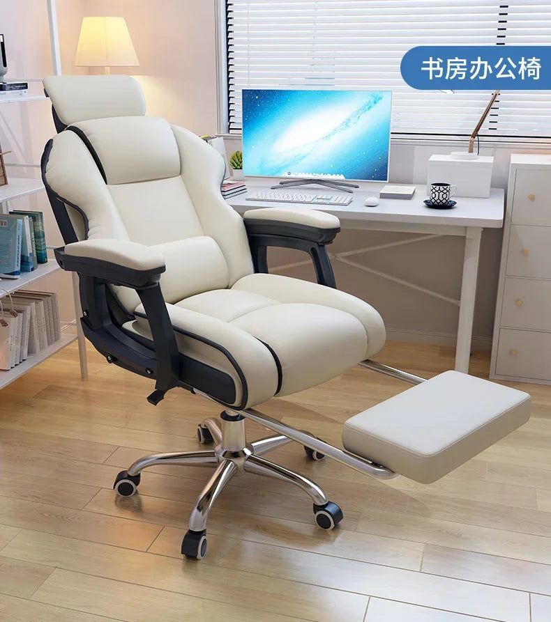 Ergonomic&Upgrade Workspace with Q-bullet Latex Office Chair The Adaptive Headrest and High-quality PU Leather Gaming Sofa Chair