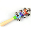 Colorful Rainbow Hand Held Bell Stick Wooden Percussion Musical Toy for Adult KTV Party Game Gift