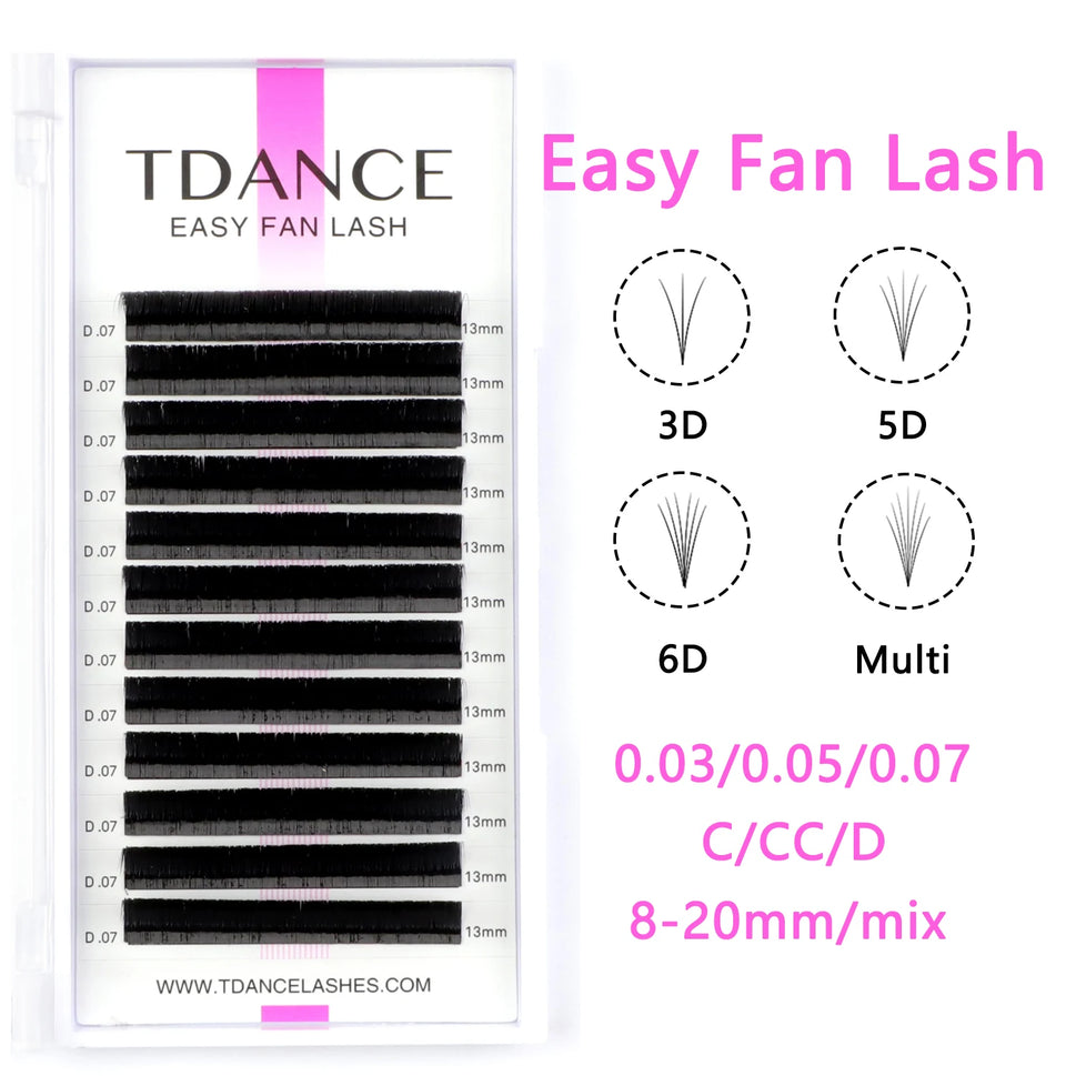 TDANCE Easy  fanning Fast Fan Blooming   Eyelash Extensions  Individual Lashes Automatic High Quality   Flowering Volume Eyelash