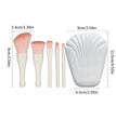 5Pcs Shell Portable Makeup Brush Set HD Mirror Soft Fiber Hair Beauty Tool Repair Brush Lip Brush Full Set Of Cosmetic Brush