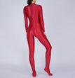 Womens Full Body Jumpsuit Sports Gym Yoga Tights Bodysuit Mock Neck Long Sleeve Footed One Piece Jumpsuit Clubwear Sportwear