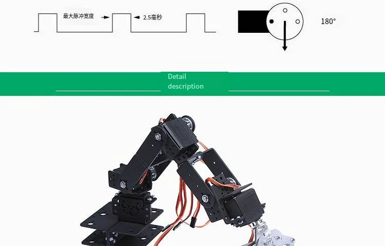 Steam DIY 6 DOF Robot Metal Alloy Mechanical Arm Claw Kit MG996 for Arduino Robotics Kit Ps2 Wireless Control Programmable Toys