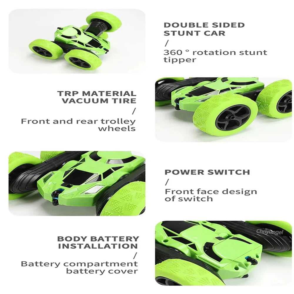 Rc Stunt Car Kids Double Sided Flip Remote Control Cars 2.4G High Speed 360° Rotation Drift Auto Toys Gifts for Boy Girl