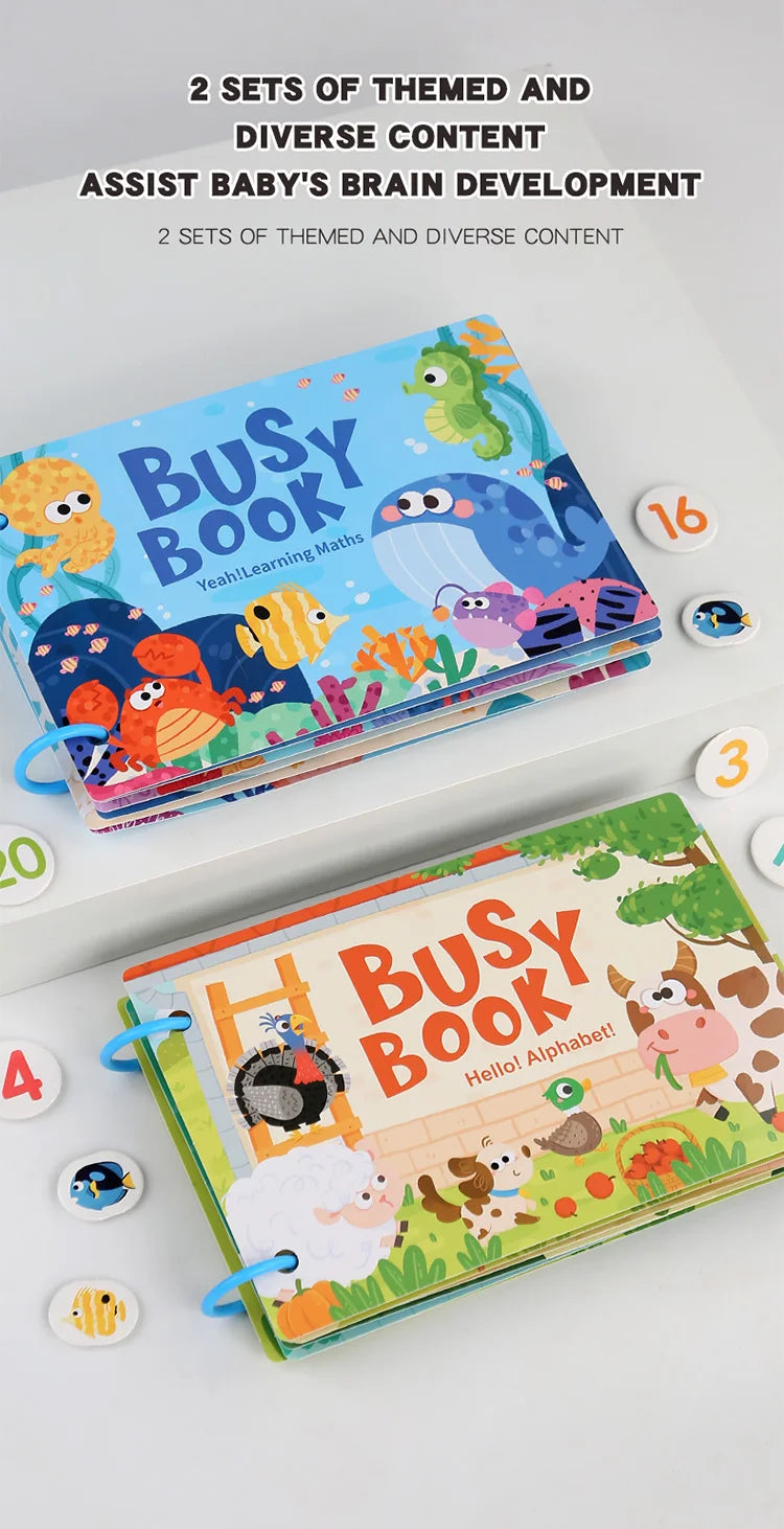 Montessori Baby Busy book My First Quiet Book Paste Early Learning Education Toy Children Toy Matching Game for Babies 2 3 Years