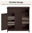 Bathroom Floor Cabinet, Kitchen Freestanding Storage Organizer, Large Side Cabinet with Doors, Drawer & Adjustable