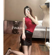 WOMENGAGA Leather Matte Slim Mini Sexy Fashion PU Hot Short High Waist Skirt Korean Nightclub Streetwear Wholesale Clothes 7ST