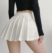 Zoki Sexy Women Pleated Skirts High Waist Summer Vintage Mini Skirts Korean Tennis Student White Designed Dance Skirt