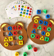 1 Set Little Bear Geometry Matching Puzzle Puzzle Montessori Education Block Parent Child Interactive Board Game