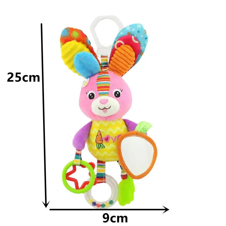 New Baby Animal Rattles Bed Stroller Bell Toys Newborn Grab Ability Training Dolls Educational Plush Infant Toy 0-12 Month