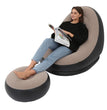 Inflatable Lazy Sofa Chair PVC Flocking Foldable Sofa With Slip-on Lunch Lounge Chair Set