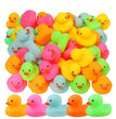 10/25pcs Mini Rubber Ducks Bath Toy For Kids And Toddlers Multicolor Float Rubber Duckling Baby Bath Showers Pool Games Toys