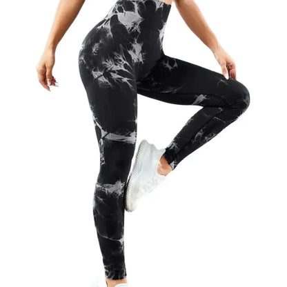 Women Tie Dye Yoga Pants Sports Leggings Seamless High Waist Push Up Tights Female Fitness Workout Leggins 2024 Gym Clothing