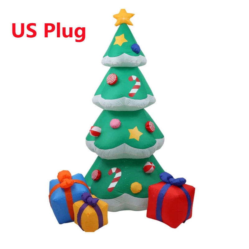 2.1M/7FT Christmas Inflatable Xmas Tree With LED Lights Outdoor Ornament Christmas Gift Party New Year Indoor Decoration Toys