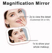 2X magnifying Compact Small Mini Gift Vanity Table Folding Led Lights Portable Hand Held Pocket Makeup Mirror