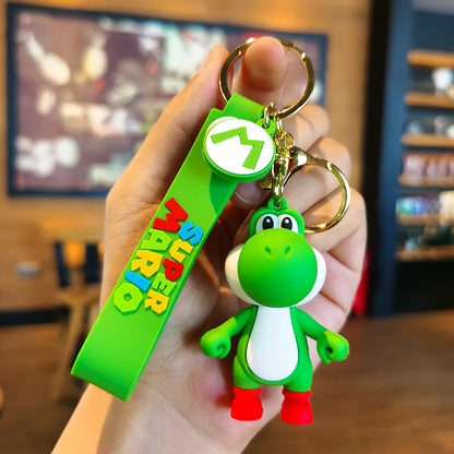 10styles Super Mario Keychain Mario Bros Luigi Toad Yoshi Bowser Action Figure Model Pvc Cartoon Bag Doll Pendant Toys Gift