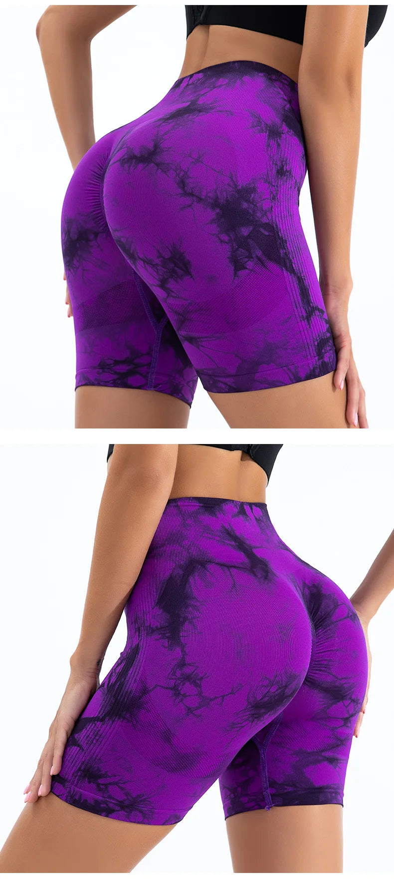 Summer Women High Waist Butt Lift Shorts Legging Seamless Leggings Fashion Tie Dye Shorts Gym Workout Running Pants