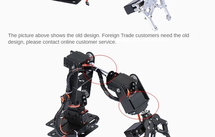 360 Degrees 6 DOF Robot Metal Alloy Mechanical Arm Claw Kit MG996R for Arduino Robotics Kit Educational Ps2 Programmable Toys