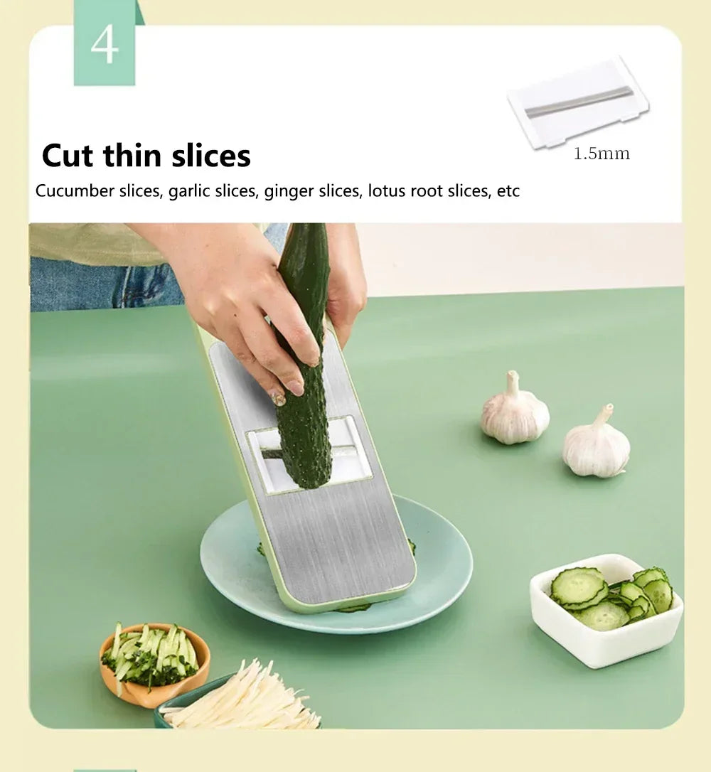 Kitchen Manual Vegetable Slicer Stainless Steel Vegetable Slicer Shredder Cutter Potato Shredders Garlic Carrot Grater Chopper