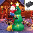 1.2M Christmas Decoration Crutch Santa Claus Inflatable Toy with LED Lights Outdoor Inflatable Model Ornament Party Garden Decor