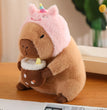 Lotus leaf Capybara Plush Toy  Oyster Bee Bckpack Capibara Cosplay Unicorn Dinosaur Boba Bread Ring Decor Stuffed Animals