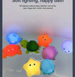 LED Light Up Toys Baby Cute Animals Bath Toy Swimming Water Soft Rubber Float Induction Luminous Duck for Kids Play Funny Gifts