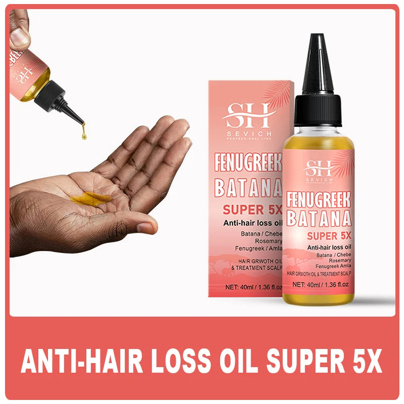 2024 Super Fast 5x Hair Growth Oil Fenugreek Anti-Hair Loss Oil Rosemary Hair Regrowth Chebe Batana Butter Hair Mask Amla Oils